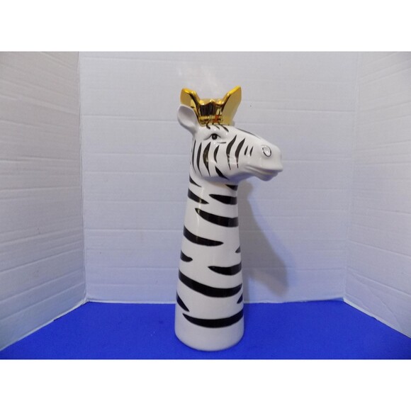 NEW Ceramic Zebra Vase Figurine Statue - Picture 1 of 6